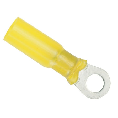 Ancor 312299 Yellow #8 Fastener 12-10 Wire Range Heat Shrink Ring Terminals - 100 Pack