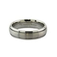 thumbnail image 3 of MJ Metals Jewelry Unisex Grooved White Tungsten Carbide Wedding Band Brushed Center 6mm Ring Size 6, 3 of 7