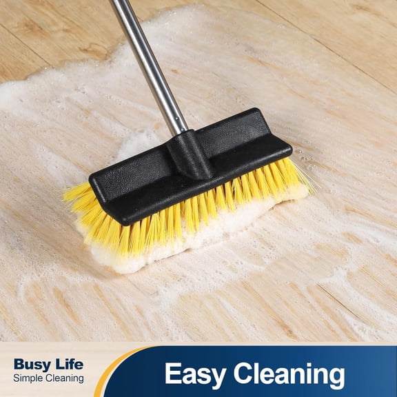 53.89" 4-Section Deck Brush – Extendable Handle Soft&Medium Bristles Non-Slip Grip