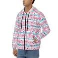 thumbnail image 3 of Kdxio Striped Flamingo Print Men Hoodies Casual Hoodies for Men with Zip Pockets Full Zip Long Sleeve Sweatshirt Sports Hooded Jacket-Medium, 3 of 5