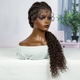 thumbnail image 5 of 28 Inches Lace Frontal Synthetic Braided Wigs Lace Front Braided Ponytail Wig Natural Knotless with Baby Hair for Black Women Daily Use (1B/33 Color), 5 of 7
