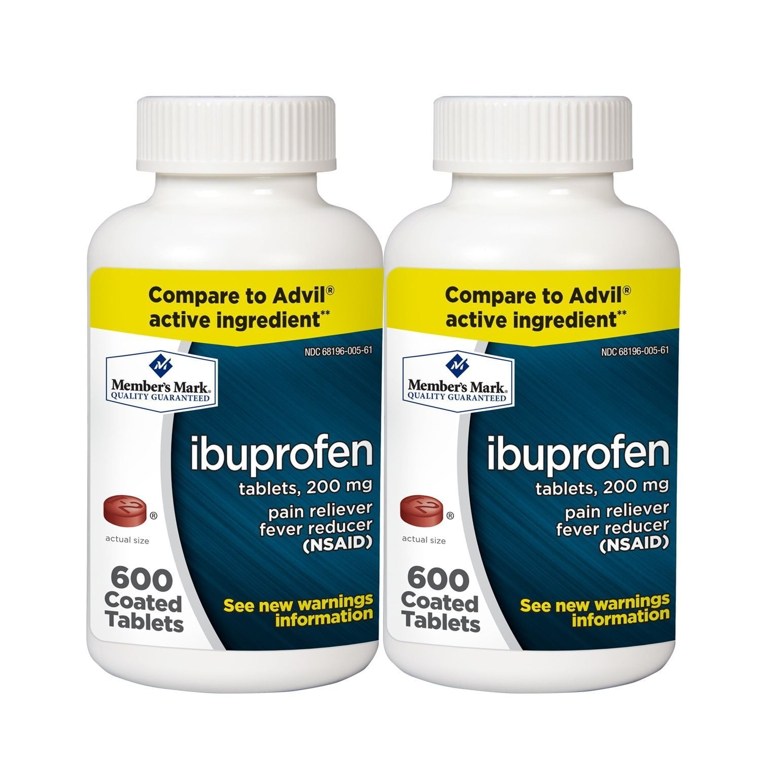 M.M 200 mg Ibuprofen  Pain Reliever And Fever Reducer  (600 ct., 2 ct.)