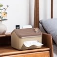 thumbnail image 2 of Caja de pañuelos con forma de casa, organizador a prueba de polvo con base antideslizante Café, 2 of 6
