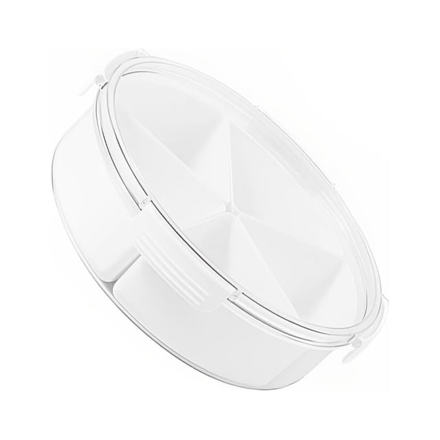 Billuyoard Bandeja de servicio dividida con tapa Recipiente para refrigerios Dulces Aperitivos Nuez Azúcar Cacahuete Hogar Sala de estar Almacenamiento y organización del hogar Blanco Billuyoard HA075857-01