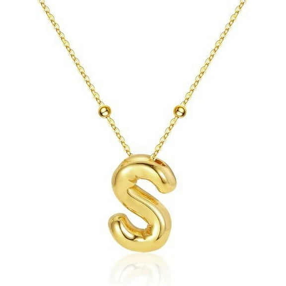 Balloon Initial Necklaces for Women Bubble Letter Necklace Gold Chain Pendant Alphabet Necklaces Dainty Letter Name Jewelry Gifts