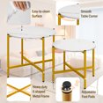 thumbnail image 5 of Set of 2 Round Coffee Table with Metal Frame, Modern Nesting Center Table End Tables for Apartment Home Office,White, 5 of 10