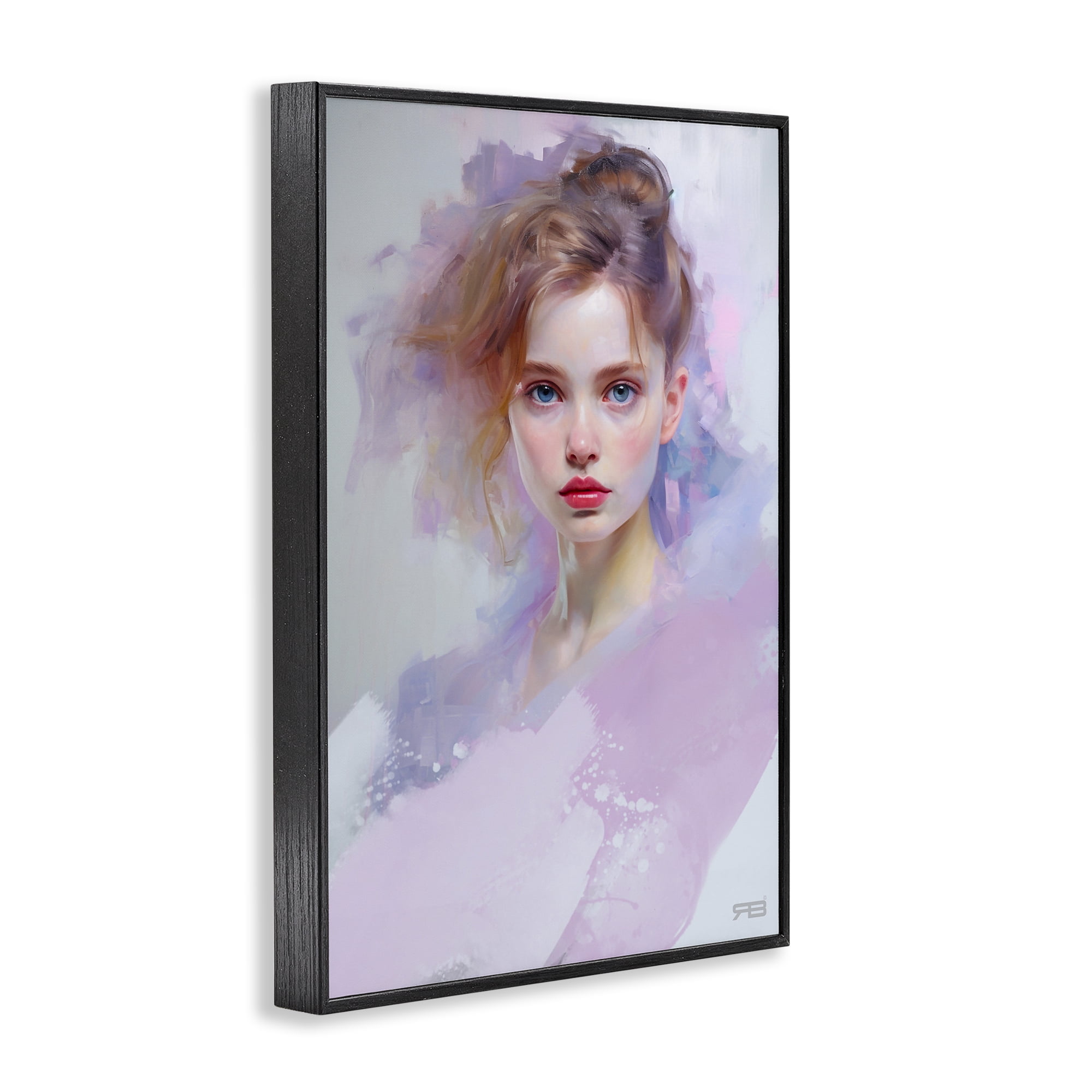 Stupell Industries Soft Portrait of Woman Novelty Painting Black Framed Art Print Wall Art, 12 x 18