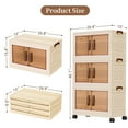 thumbnail image 5 of TINANA Plastic Storage Bins with Lids, 3 Tier 222QT Stackable Storage Containers with Wheels, Folding Closet Organizers for Living Room, Office, Dorm, 5 of 6