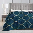 thumbnail image 3 of Blue Minimalism Throw Blanket, Fluffy Soft Cozy Blanket Flannel Plush Microfiber Couch Throw, 50"x40", 3 of 8