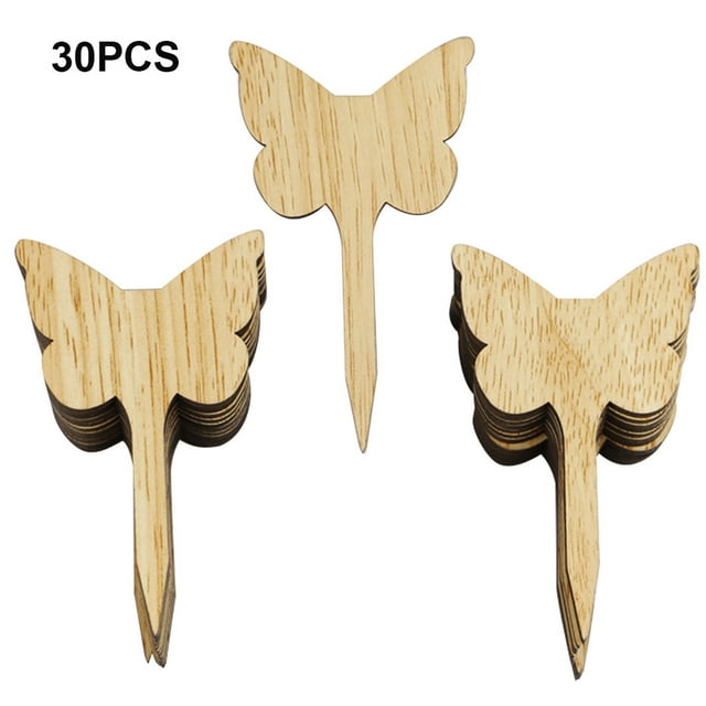 Etiquetas de madera para plantas, al aire libre, interiores, jardín, en forma de T, en macetas, etiquetas para plantación, palos, jardineros, accesorios de regalo, 30 piezas kenally HA007986-01
