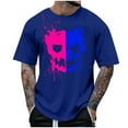 thumbnail image 1 of T-Shirts à Col Rond pour Hommes Séchage Rapide Imprimé Polyester, Coupe 3D Col Rond Haut Athlétique pour Gym, Course, Cyclisme & Décontracté, 1 of 1