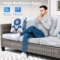 thumbnail image 6 of Vcatnet Outdoor Patio Furniture 7 Pieces Sectional Sofa with Fire Pit Table All Weather Wicker Conversation Set with Swivel Glider Rockers and Ottoman for Porch, Backyard, Gray, 6 of 8