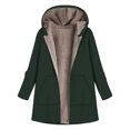 thumbnail image 2 of Chaqueta de mujer de lana con forro polar cálido vintage con cremallera elegante y holgada de longitud media a la moda, 2 of 6
