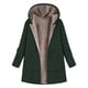 thumbnail image 2 of Chaqueta de mujer de lana con forro polar cálido vintage con cremallera elegante y holgada de longitud media a la moda, 2 of 6