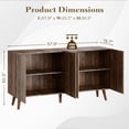 thumbnail image 3 of AVAWING Wave Fluted Cabinet with Storage, 4 Doors Sideboard Buffet, Modern Accent Cabinet, Brown, 3 of 7