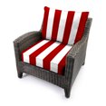thumbnail image 3 of Jordan Manufacturing 46.5" x 24" Cabana Red Stripe Rectangular Outdoor Deep Seat Chair Cushion Set with Welt, 3 of 9