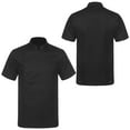 thumbnail image 7 of Aiihoo Mens Short Sleeve Chef Coat Kitchen Cook Jacket Canteen Bakery Chef Shirts Black 3XL, 7 of 7