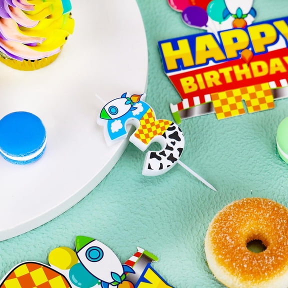 Cartoon Story Birthday Candle (Number 3)$$