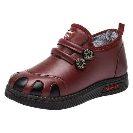 

Youmylove Women Snow Boots Fashion Winter Flat Non-Slip Waterproof Low Top Slip On Warm Comfortable Solid Color Zapato