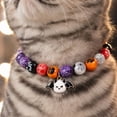 thumbnail image 3 of Halloween Dog Collar – Chunky Bead Pet Necklace, Adjustable Stainless Steel Rope (14.1"-18.1"), Spooky Chic Jewelry for Small to Medium Dogs, 3 of 7