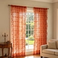 thumbnail image 2 of Burgundy Lace Curtains, Long Vintage Floral Curtains for Bedroom Living Room Light Filtering Maroon Romantic Window Curtains Modern Wine Decor Orange, 2 of 6