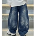 thumbnail image 4 of JIAYUE Boys Casual Denim Pants Distressed Wide Leg Classic Loose Pocket Floor-Length Trousers Comfortable Spring Autumn Wear Versatile Jeans For Kids, 4 of 6