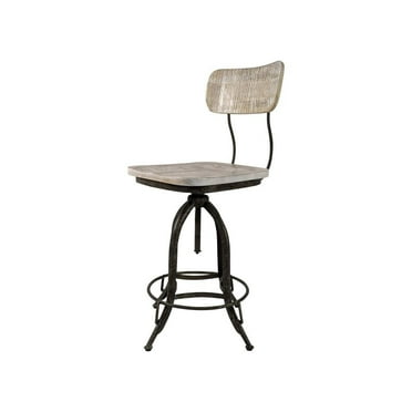 Carolina Classics Mason Adjustable Stool in Natural Driftwood/Aged Iron