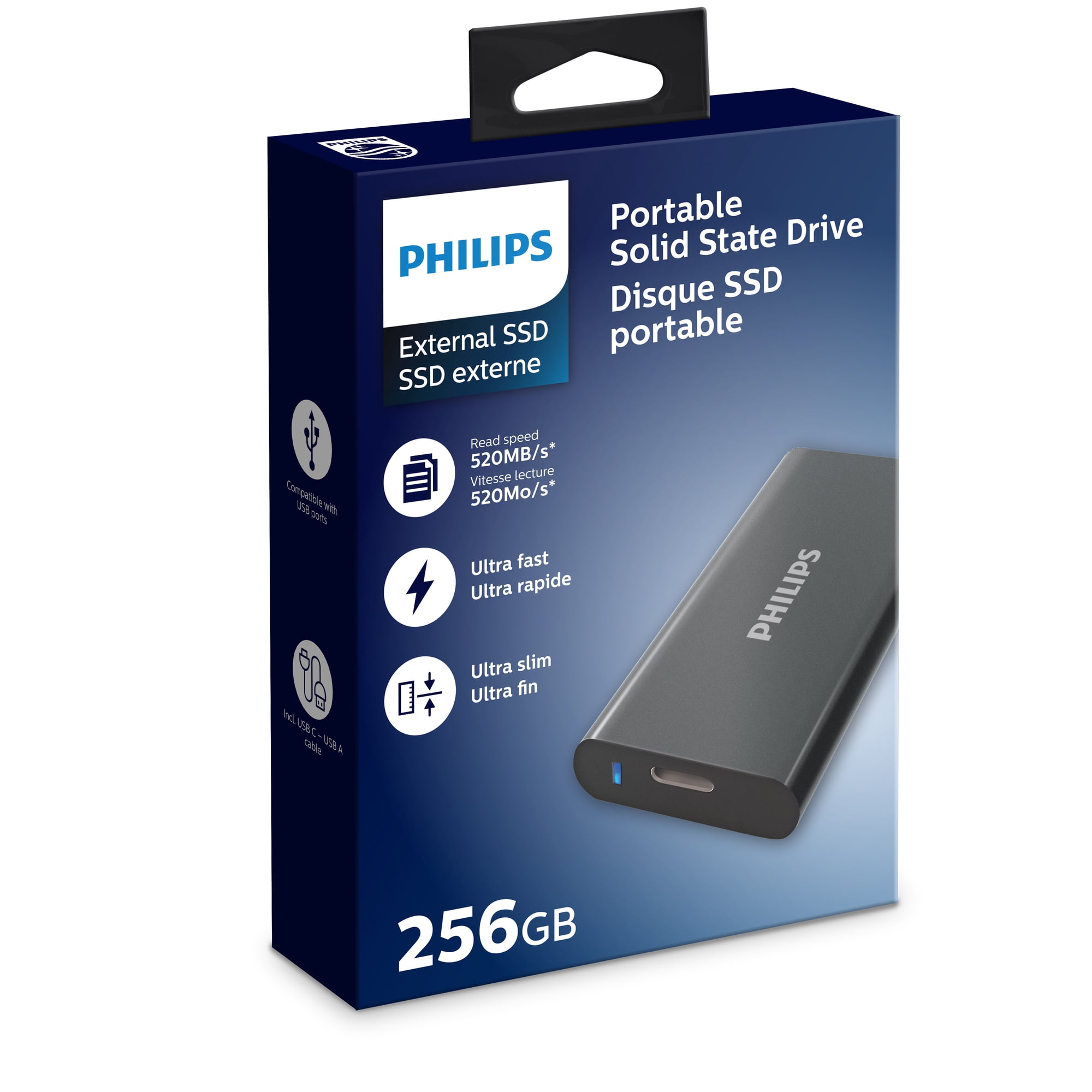 Philips External Portable SSD 256 GB Ultra Speed - Grey