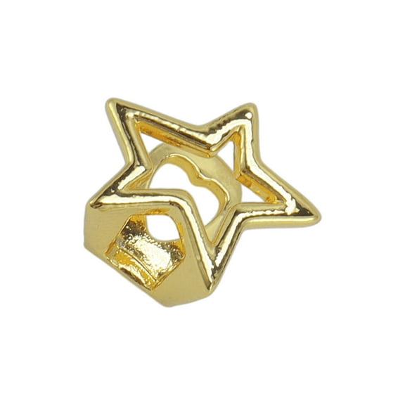 Unique Bargains 1 Pc Fake Grills Hip Hop Star Teeth Grillz Gold Tone