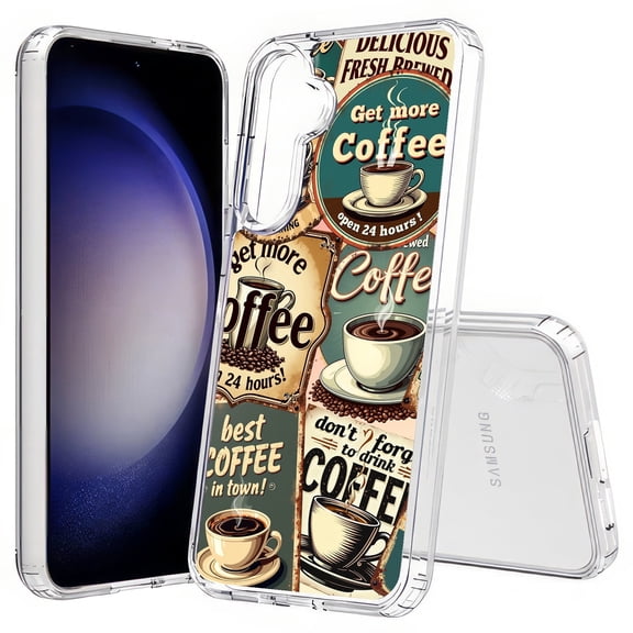 TalkingCase Slim Fit Phone Case Compatible for Samsung Galaxy S25 Plus(Not S25/ S25 Ultra), Vintage Coffee Signs Print, Lightweight,Flexible, USA Print