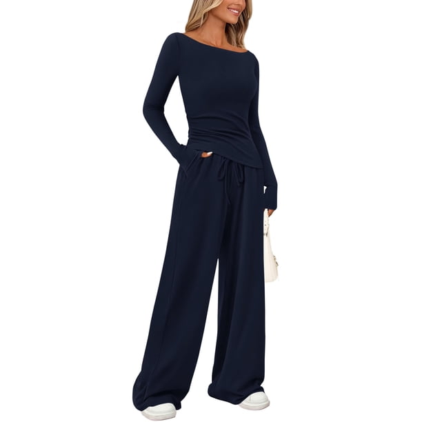 Conjunto Coordinado PRETTYGARDEN Azul Marino Asimétrico 2 Piezas S