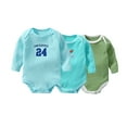 thumbnail image 3 of Emy Dola 3-Pieces Baby Boys Girls Rompers 100% Cotton Long Sleeve Onesies for 0-24M Infant Toddler Summer Spring Bodysuits, 3 of 5