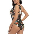 thumbnail image 4 of Easygdp Mushroom With Snails Women's One Shoulder Ruffle Monokini Bathing Suits with Removable Chest Pad, Quick Drying - Medium, 4 of 8