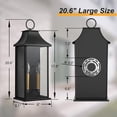 thumbnail image 6 of Lawyettle Dusk to Dawn Outdoor Wall Light Fixtures, 20.6" Large 2-Light Black Waterproof Wall Sconce with Glass for House, Porch, Garage, 6 of 9