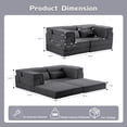 thumbnail image 2 of SOULART 78.74" Loveseat Sofa,Dark Gray Convertible Floor Sofa Bed,Boneless Sectional Sofa,No Assembly Required, 2 of 7
