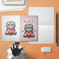 thumbnail image 4 of Happy Valentine's Day Scottish Fold Brings Love Heart 5x7in Folded Greeting Card Cat Lover Kitten Owner Gifts Single Note Card with Envelope - 02028, 4 of 5