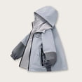 thumbnail image 2 of DJDLJWCJ Boys Windbreaker Jacket (3-15) Waterproof Hooded Reversible Jacket Spring/Fall Zip Up Outerwear for Kids Gray Size 12, 2 of 6