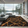 thumbnail image 2 of ODIKA 6'x9' Washable Area Rug Abstract Volcanic Crater Illusion Featuring Deep Swirl Motifs for Family Room, Living Room, Master Bedroom, Non-Slip, Easy Care, 2 of 7