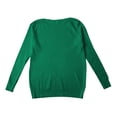 thumbnail image 4 of WTOBBY Women's Casual Round Neck Knitted Long Sleeve Undershirt, One-Shoulder Sweater Design for Unique and Fashionable Layering and Daily Wear,Dark Green M, 4 of 6