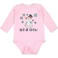 thumbnail image 3 of Inktastic Let It Snow Cute Snowman in Hat and Scarf Boys or Girls Long Sleeve Baby Bodysuit, 3 of 5