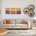 thumbnail image 3 of Colorful Ocean Sunset Abstract Beach Wall Art for Living Room Orange Red Warm Sunrise Artwork Bathroom Wall Decor Large Beach Posters Picture Over The Bed 12"x16"x3 Panels, 3 of 6