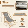 thumbnail image 3 of Costway Folding Bamboo Sling Lounge Chair Reclining Canvas Portable Outdoor, 3 of 7