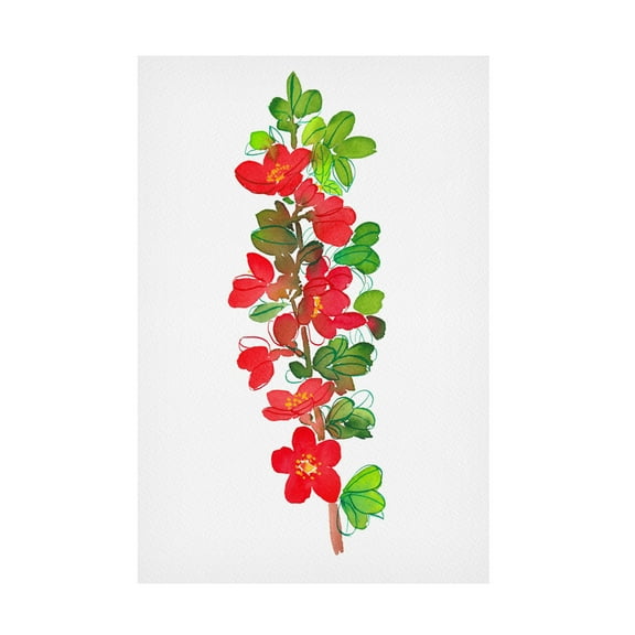 Trademark Fine Art Kata Botanical  Japanese quince or Chaenomeles Canvas Wall Art