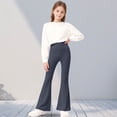 thumbnail image 2 of zbxnLI Girl's Flared Leg Pants Yoga Elastic High Waist Casual Leggings Bottoms Workout Athletic Trousers for Kids, 2 of 9