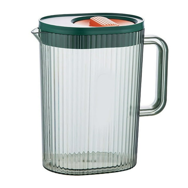 LEEYNEERPlastic Pitcher with Lid and Spout 2 Liter 68 Oz Plastic Pitchers with Handle and Lid Pitcher Jug for Fridge Carafe with Lid for Hot/Cold Water Iced Tea Juice Coffee Milk Bever