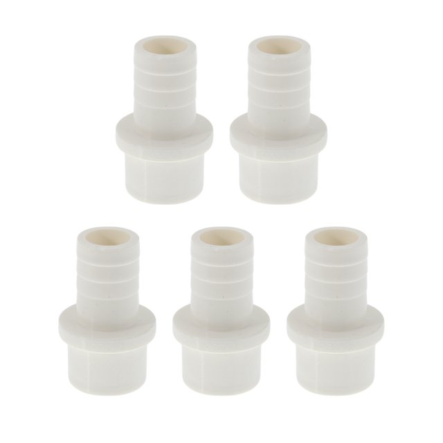 Conector de Tubería Recta de Espiga de Plástico 1.3"x1" Blanco 5 Pcs