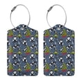 thumbnail image 3 of Sikiie Festive Cats and Trees Luggage Tag for Suitcase Leather Baggage Tag with Stainless Steel Loop Privacy Cover for Women Men Girls-4 PCS, 3 of 5