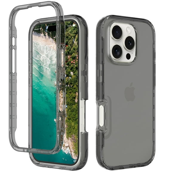 ELEHOLD Clear Case for iPhone 16 Pro, Anti-Yellowing Anti-Scratch Soft TPU Transparent Back Case,Black