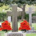 thumbnail image 6 of olkpmnmk Artificial Cemetery Flowers, Artificial Realistic Grave Flowers Bouquets, Memorial Rose Flowers, UV Resistant Memorial Day Flowers for Cemetery Headstones Gravesites Decoration, Red, 6 of 6