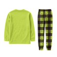 thumbnail image 5 of Moonsky| Green Flannel Christmas Pajamas For Family Parent-child Warm Christmas Set Monster Emoji Printed Home Wear Pajamas Two-piece Mom Set Green Plaid Pants Matching Christmas Pjs For Family, 5 of 5